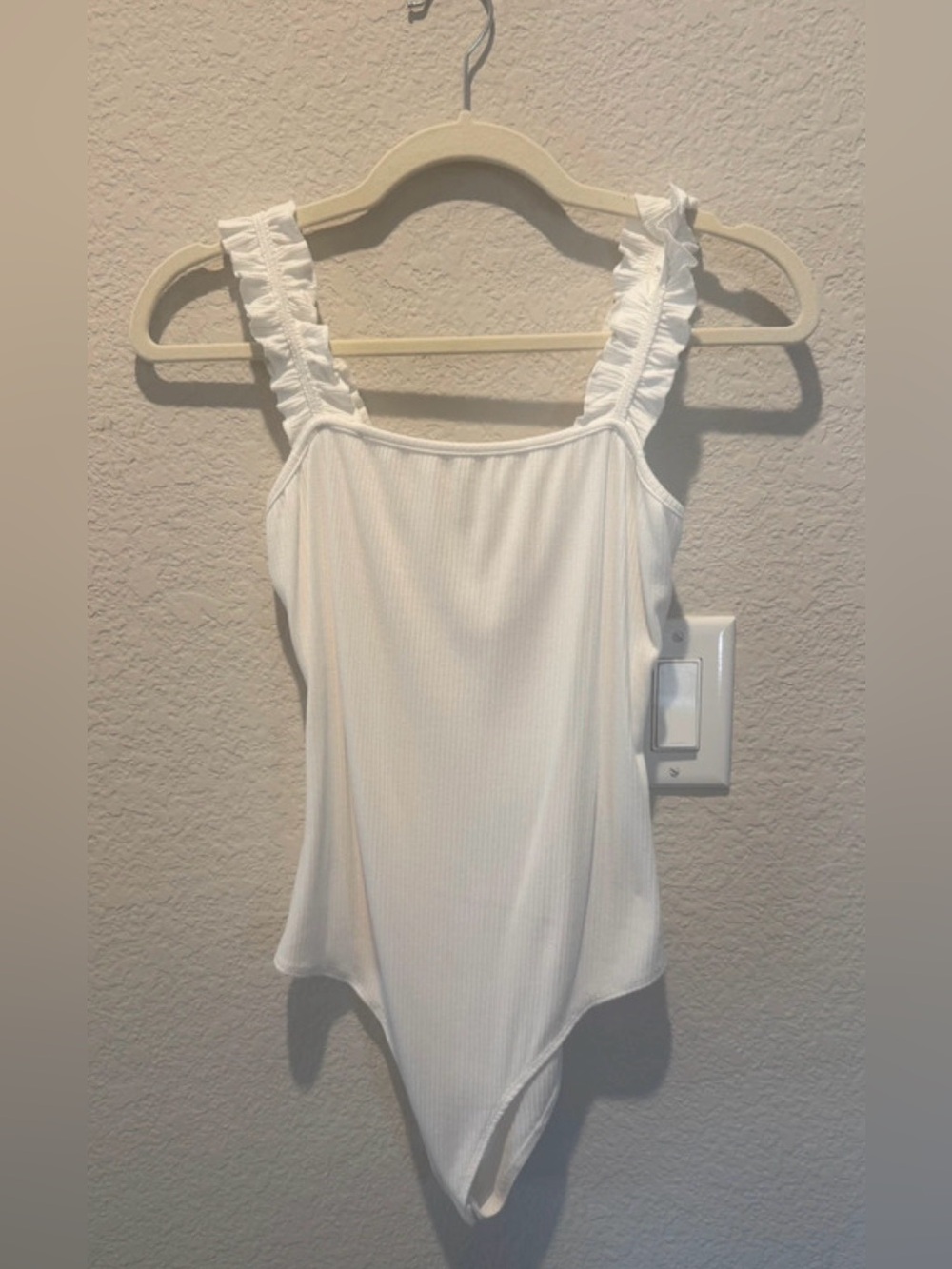 Petal & Pup Heidi Ruffle Strap Tank Bodysuit, Size S